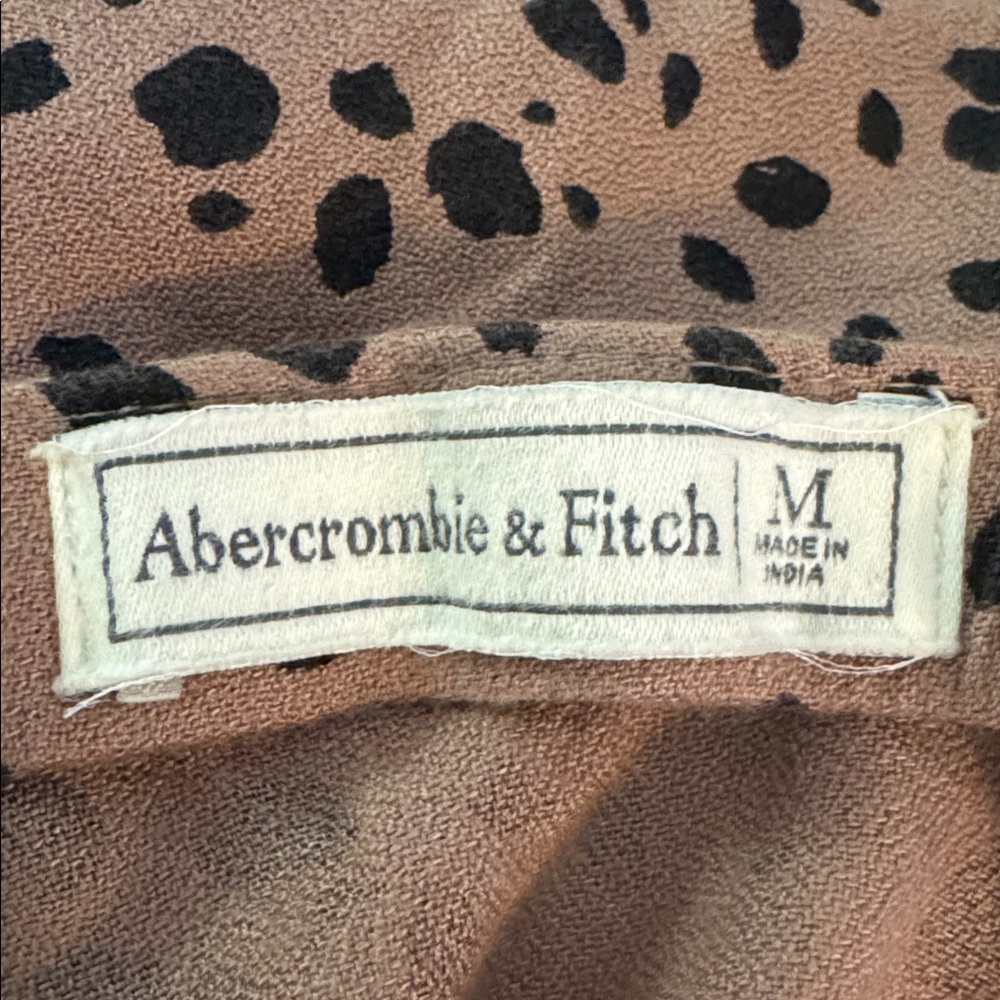 Abercrombie & Fitch Black & Brown Spotted Mini Wrap Skirt Size M - Picture 10 of 14